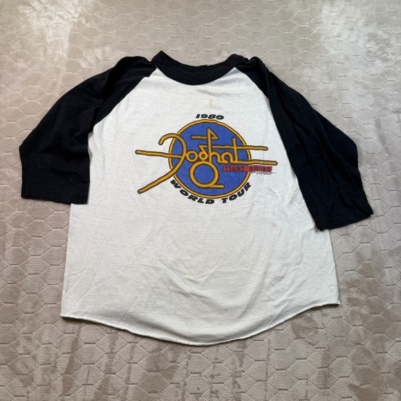 The Unbranded Brand Other - VTG 80's FOGHAT Tight Shoes World Tour Raglan Shirt Sz M/L WORN Stains Look